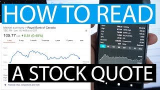 How To Read A Stock Quote [upl. by Reifinnej]