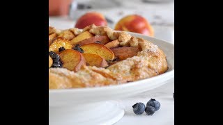 Peach and Blueberry Rustic Crostata Galette by Cooking with Manuela [upl. by Ogu]