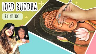 Buddha Canvas Painting  Acrylic Painting  Canvas Painting Step by Step For Beginners [upl. by Ardnasal]