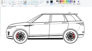 How to draw Car  Drawing Range Rover Evoque on computer using Ms Paint  Car Drawing Tutorial [upl. by Adnoek729]