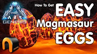 ARK GENESIS Best Way To Steal EASY Magmasaur EGGS [upl. by Haland116]