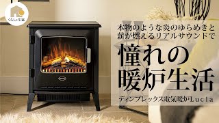 【暖房】ディンプレックス電気暖炉（ストーブ ヒーター）Lucia（ルシア） まるで本物の暖炉のような炎のゆらめきと薪が燃えるリアルなサウンド憧れの暖炉生活が置くだけで実現できます！ [upl. by Ytsirc982]