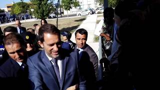 Soyaux  16  larrivée du ministre de lIntérieur Christophe Castaner au ChampdeManoeuvre [upl. by Yardna]