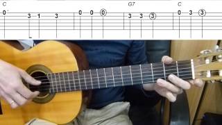 Guitar lesson  Mary Had a Little Lamb  Easy Guitar melody tutorial  TAB [upl. by Haelam]