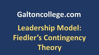 Leadership Model Fiedlers Contingency Theory [upl. by Missi]