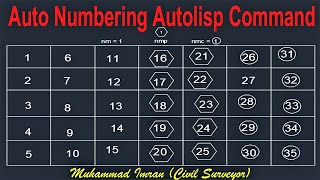 Auto Numbering in AutoCAD AutoLisp Command [upl. by Nysa83]