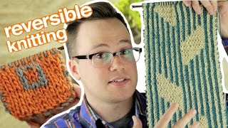 Double Knitting How to Knit a Reversible Scarf [upl. by Ialda]