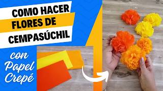 Como Hacer Flores de Cempasúchil con Papel Crepé [upl. by Ynolem]