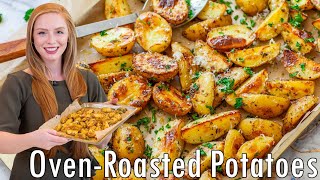 EASY OvenRoasted Potatoes Recipe  with Thyme Parsley amp Parmesan  Beef Lamb Chicken Seafood [upl. by Diannne]