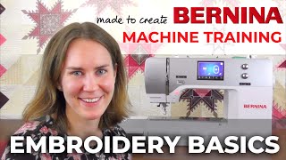 BERNINA Machine Training Embroidery Basics  Quilt Beginnings [upl. by Raynah260]