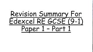 Revision Summary for EDEXCEL RE GCSE 91 Paper 1 Catholic Christianity  Part 1 [upl. by Golanka]