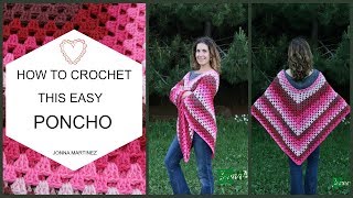 HOW TO CROCHET A PONCHO  Easy Granny Stitch Poncho pattern  crochet [upl. by Aicen]