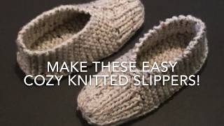 Knitted Slippers – Easy Tutorial for Beginners [upl. by Saduj]