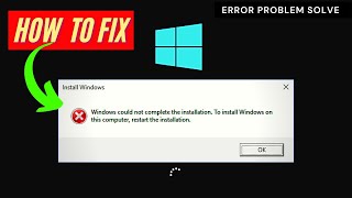 How To Fix Windows Could Not Complete the Installation Error Problem On Windows 1078 [upl. by Ehtylb]