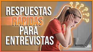 TOP 13 RESPUESTAS RÁPIDAS para preguntas de entrevista de trabajo [upl. by Ennasor274]