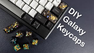 DIY Galaxy Resin Keycaps  Mechanical Keyboards [upl. by Ahsinrev]