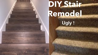 How To Install Vinyl plank or Laminate on Stairs [upl. by Allrud]