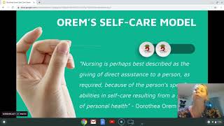 Dorothea Orem Self Care Theory [upl. by Eednac506]