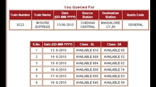 Check Seat Availability amp Train Availability in Indian Railways IRCTC  without logging in [upl. by Anoynek]