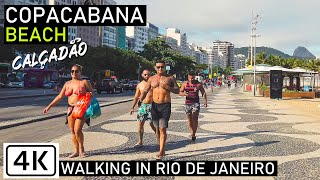 Walking Copacabana Beach  Calçadão Promenade Rio de Janeiro Brazil 【4K】2020 [upl. by Orianna]