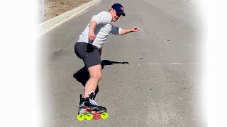 Learning how to stop on inline skates [upl. by Haraj]