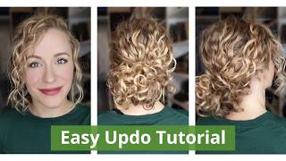 Easy Curly Updo  Curly Chignon [upl. by Humfrey]