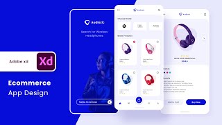 Ecommerce App Design in Adobe XD WireframeMockup  Prototype [upl. by Hildagard54]