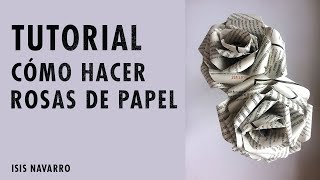 TUTORIAL FÁCIL CÓMO HACER ROSAS DE PAPEL [upl. by Nref]