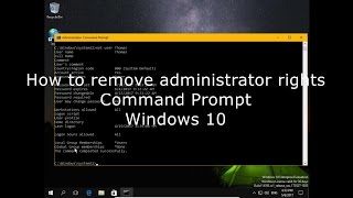 How to remove administrator rights Command Prompt Windows 10 [upl. by Ilek]