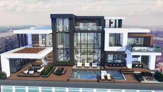 LUXURY MODERN PENTHOUSE  No CC Sims 4 Speed Build [upl. by Raffaello377]