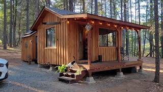 Off grid cabin tiny home tour PART 2 [upl. by Azmah34]