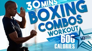 600 Calories Burned  30 Minute Boxing COMBOS Workout  NateBowerFitness [upl. by Grantley]