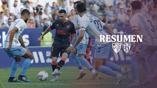 RESUMEN Málaga CF 10 SD Huesca  14 de septiembre  Jornada 5 [upl. by Ferri]