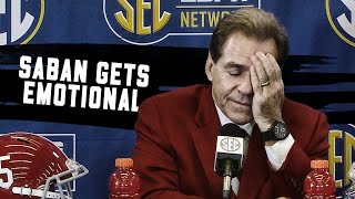 Watch Nick Saban get emotional talking about Kirby Smart [upl. by Norrehs]