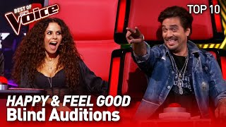 TOP 10  UPLIFTING Blind Auditions thatll make you SMILE in The Voice [upl. by Warms]