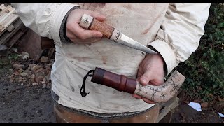 Knife Making  Forging a finnish sami puukko knife with antler sheath [upl. by Novikoff108]