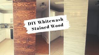 DIY WHITEWASH STAINED WOOD SHIPLAP WALL [upl. by Idoux]