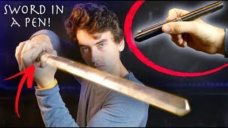 Make Riptide Expandable Pen Sword From Percy Jackson  Full Metal Low Cost Build [upl. by Oiratno880]