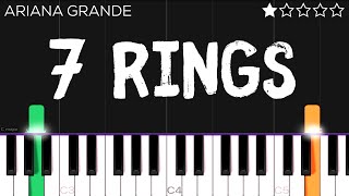 Ariana Grande  7 Rings  EASY Piano Tutorial [upl. by Celisse600]