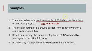 Descriptive vs Inferential Statistics [upl. by Atnahs622]