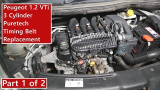 Part 1 of 2  2012 PSA Peugeot 208 12 VTi Puretech Timing Belt Replacement  108 308 2008 3008 🚗 [upl. by Iz]