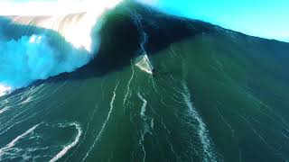 World Record Biggest Wave Ever Shot by Drone  Nazare Portugal [upl. by Ennaid]