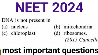 42 NEET 2024  Cytology  Most important questions [upl. by Bianka]