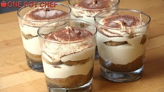 Easy Tiramisu Cups  One Pot Chef [upl. by Magdaia439]