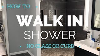 How to Build a Walk In Shower  Curbless  Durock Shower [upl. by Leahcimsemaj]