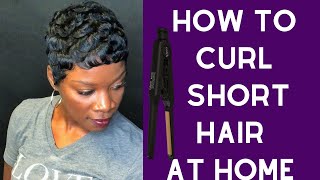 SELF QUARANTINE HOW TO CURL SHORT HAIR WITH FLAT IRONS AT HOME [upl. by Satterlee511]