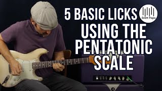 5 Basic Licks Using The Pentatonic Scale  Guitar Lesson [upl. by Gem]