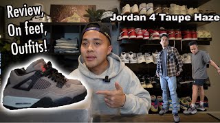 Jordan 4 Taupe Haze  Review On feet OUTFITS [upl. by Pelletier]