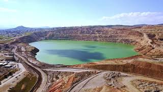 Berkeley Pit From The Air Drone Footage from Butte MT [upl. by Joacima]