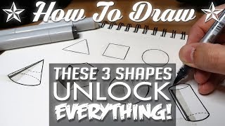 HOW TO DRAW  Basic Shapes UNLOCK EVERYTHING [upl. by Adnirol233]